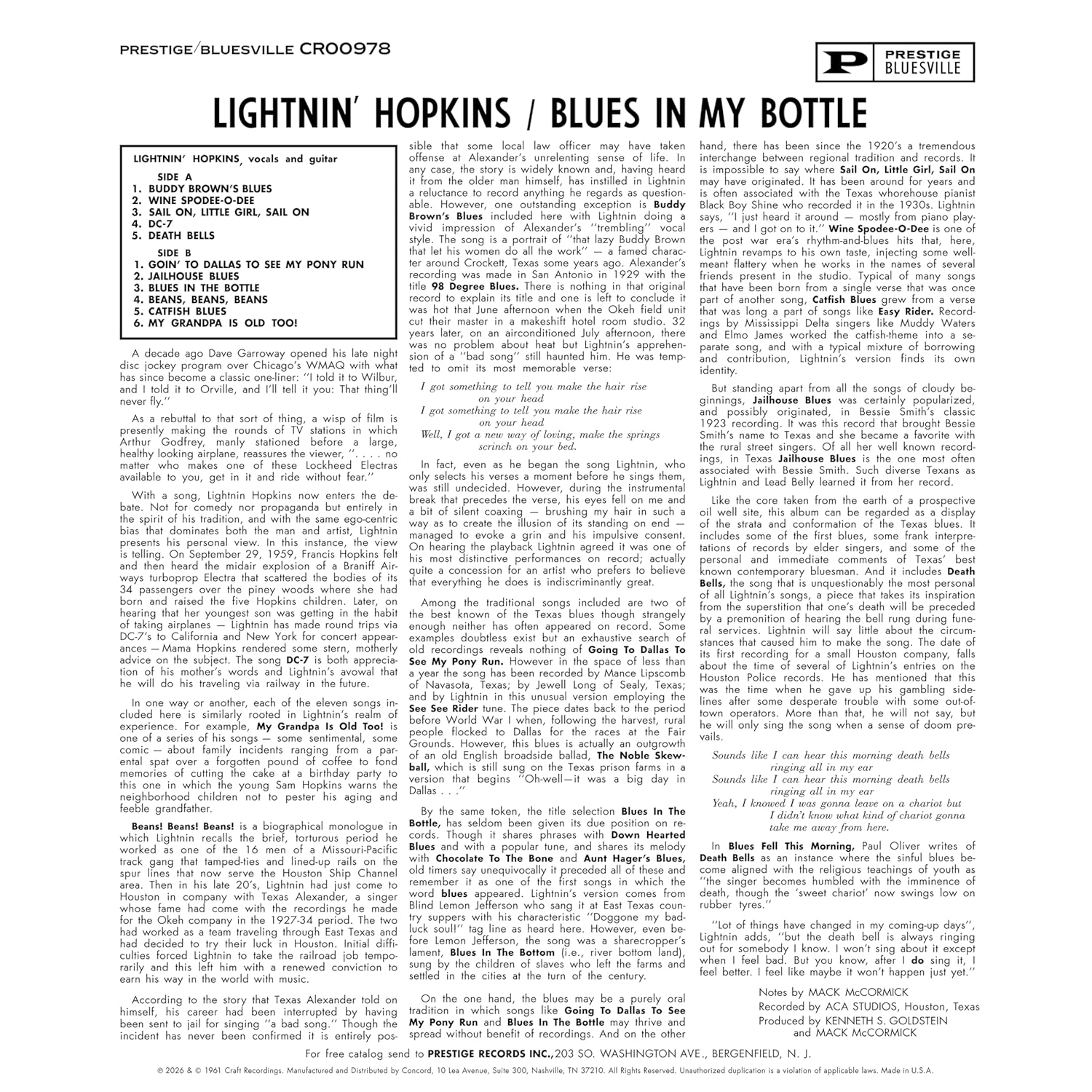 Blues In My Bottle